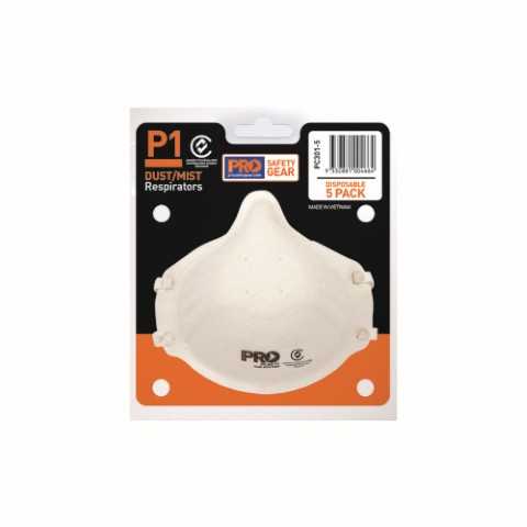 DUST MASK P1 AUSTRALIAN STANDARD PACK OF 5 MASKS 